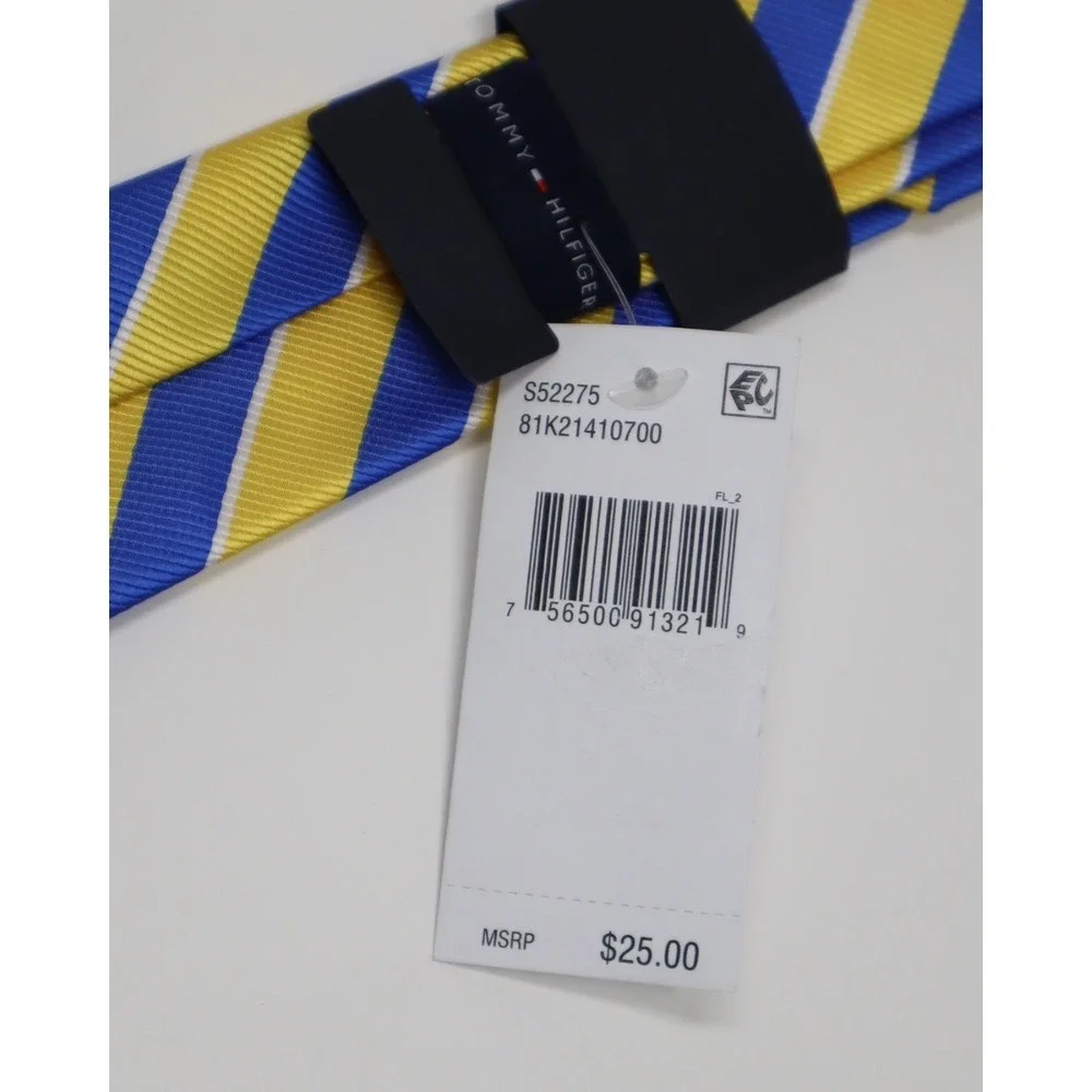 Tommy Hilfiger Boys Camden Stripe Tie - Yellow And Blue